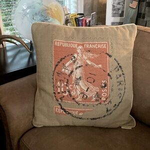 Rare Republique Francaise Paris France throw Pillow 21x22”
